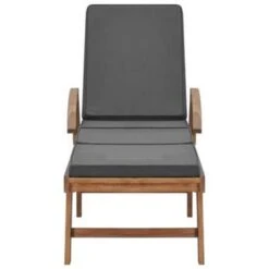 VidaXL Ligbed Met Kussen Massief Teakhout Donkergrijs -VIDAXL Winkel 9b211126ce1249e4a1573e5acf11c0bc