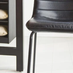 Industriële Barkruk Mark Zwart - Zithoogte 65 Cm - Kunstleder - Zwart -VIDAXL Winkel 9b24a24d30834179b5a419de35de4117