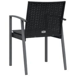 VidaXL - Tuinstoelen En Kussens - Zwart - Poly Rattan - 56,5x57x83 Cm - 4 Stuks -VIDAXL Winkel 9b7a2d5b6f0b4a68b5ae04e59351989b