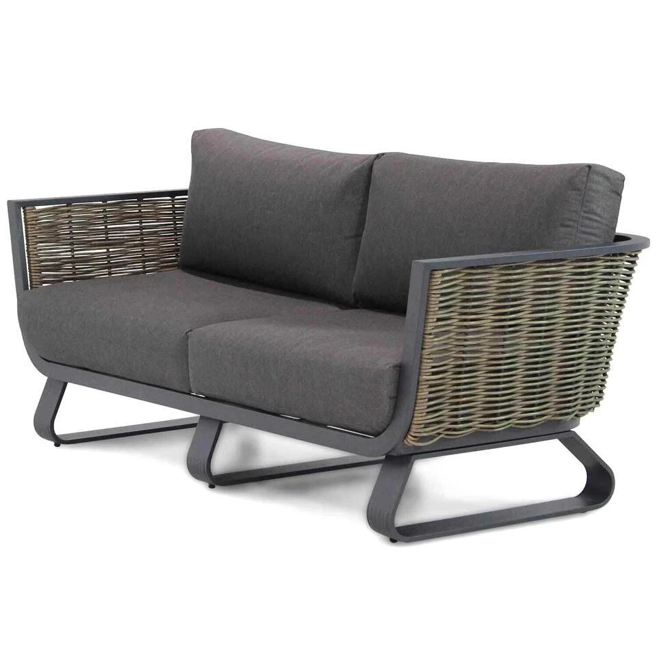 Lounge Tuinbank 2,5-zits Aluminium/wicker Grijs-antraciet Santika Furniture 6 Lounge Tuinbank 2,5-zits Aluminium/wicker Grijs-antraciet Santika Furniture - Afbeelding 6