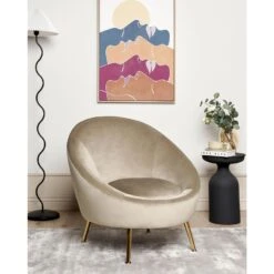 LANGA - Fauteuil - Taupe - Fluweel -VIDAXL Winkel 9bfeb33072514c7fbbbeace5f3fa5bdf