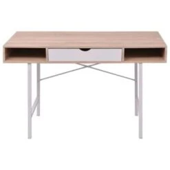 VidaXL Bureau Met 1 Lade Eiken En Wit -VIDAXL Winkel 9cd462d38d504b28846cf696c0ce2851