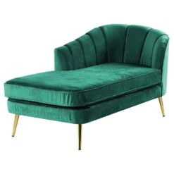ALLIER - Chaise Longue - Groen - Rechterzijde - Fluweel -VIDAXL Winkel 9d0464ff5d4648329a430fe3f6a2ecfc
