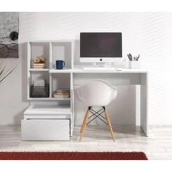 Meubella - Bureau Pierre 2 - Wit - 145 Cm -VIDAXL Winkel 9d15e985483a407cb56a0a2790b4a67d