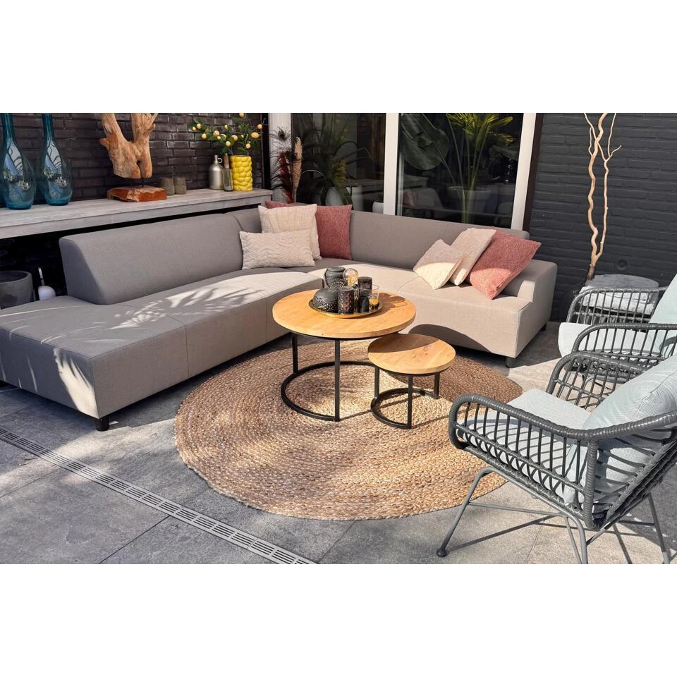 Malaga Hoekbank Loungeset Chaise Longue - Taupe 12 Malaga Hoekbank Loungeset Chaise Longue - Taupe - Afbeelding 12