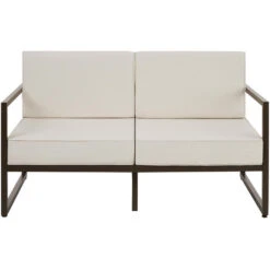 Tectake - Tuin-loungebank Comosa, 2-zits, Ultradikke Kussens, Bruin / Beige -VIDAXL Winkel 9e118d2efe6949fe8169bfaaa67c9114
