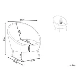 Beliani Fauteuil LANGA - Grijs Fluweel -VIDAXL Winkel 9e5b1eacf2f74f0da881234d065c0d35