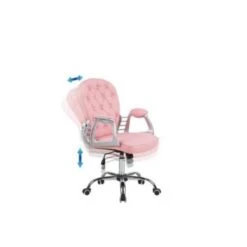 Beliani Bureaustoel PRINCESS - Roze Kunstleer -VIDAXL Winkel 9ebca098962b48debcbc2682051e41e0