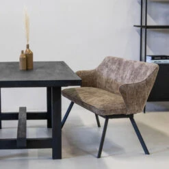 Eetkamerbank Rechthoek - Taupe Stof - 160x60x88cm - Taylor -VIDAXL Winkel 9f1b32a8146b46678871f0840e643945