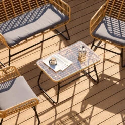 Tuinset Van Rotan En Metaal In Grijs -VIDAXL Winkel 9f4249ddca7c4ac1a7d780fa8f9cf2df