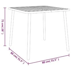 VidaXL - Tuintafel - Antraciet - Staal - 80 X 80 X 71 Cm -VIDAXL Winkel 9fc4bc191bd24a68b8f1687684479635