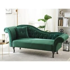 LATTES - Chaise Longue - Groen - Linkerzijde - Fluweel -VIDAXL Winkel a07cd4ec23144624aeac86fd1f2f3c46