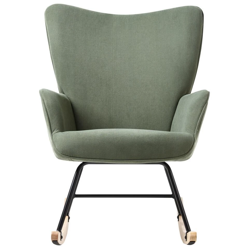 ARSET - Schommelstoel - Donkergroen - Bouclé 6 ARSET - Schommelstoel - Donkergroen - Bouclé - Afbeelding 6