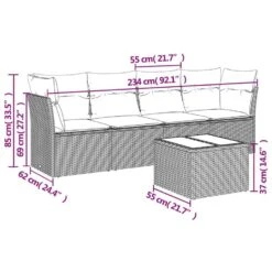 VidaXL 4-delige Loungeset Met Kussens En Tuintafel - Grijs - Poly Rattan -VIDAXL Winkel a177087f164f4445a17ec37b8ed30d7b