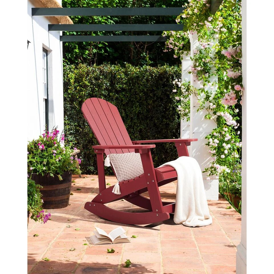 ADIRONDACK - Schommelstoel - Rood - Kunsthout 2 ADIRONDACK - Schommelstoel - Rood - Kunsthout - Afbeelding 2