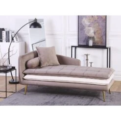 GONESSE - Chaise Longue - Bruin - Linkerzijde - Polyester -VIDAXL Winkel a3923cefe44a49128e76f3d02754d5f8
