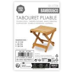 Merkloos Urban Living Bijzet Kruk - Inklapbare Kruk - Bamboe - 28 X 31 Cm -VIDAXL Winkel a39a1e0249984be9883a85eea66091e9