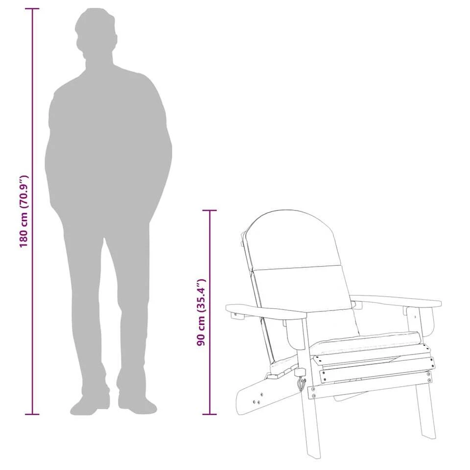 VidaXL - Adirondack Tuinstoel - Kussens - Bruin - Acaciahout - 75x84x90 Cm 10 VidaXL - Adirondack Tuinstoel - Kussens - Bruin - Acaciahout - 75x84x90 Cm - Afbeelding 10