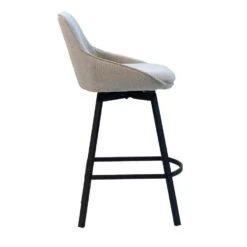 Barstoel Stof Beige - Zithoogte 65cm - 50x49x89cm - Roos - Set Van 2 -VIDAXL Winkel a42daed6ecca4ea7bfab30cdc86ae76f