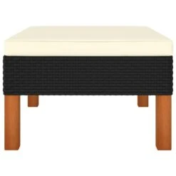VidaXL - Voetenbank - Zwart - Poly Rattan En Massief Eucalyptushout -VIDAXL Winkel a48e5de6424f4aa0946c0d58cf1bd08c