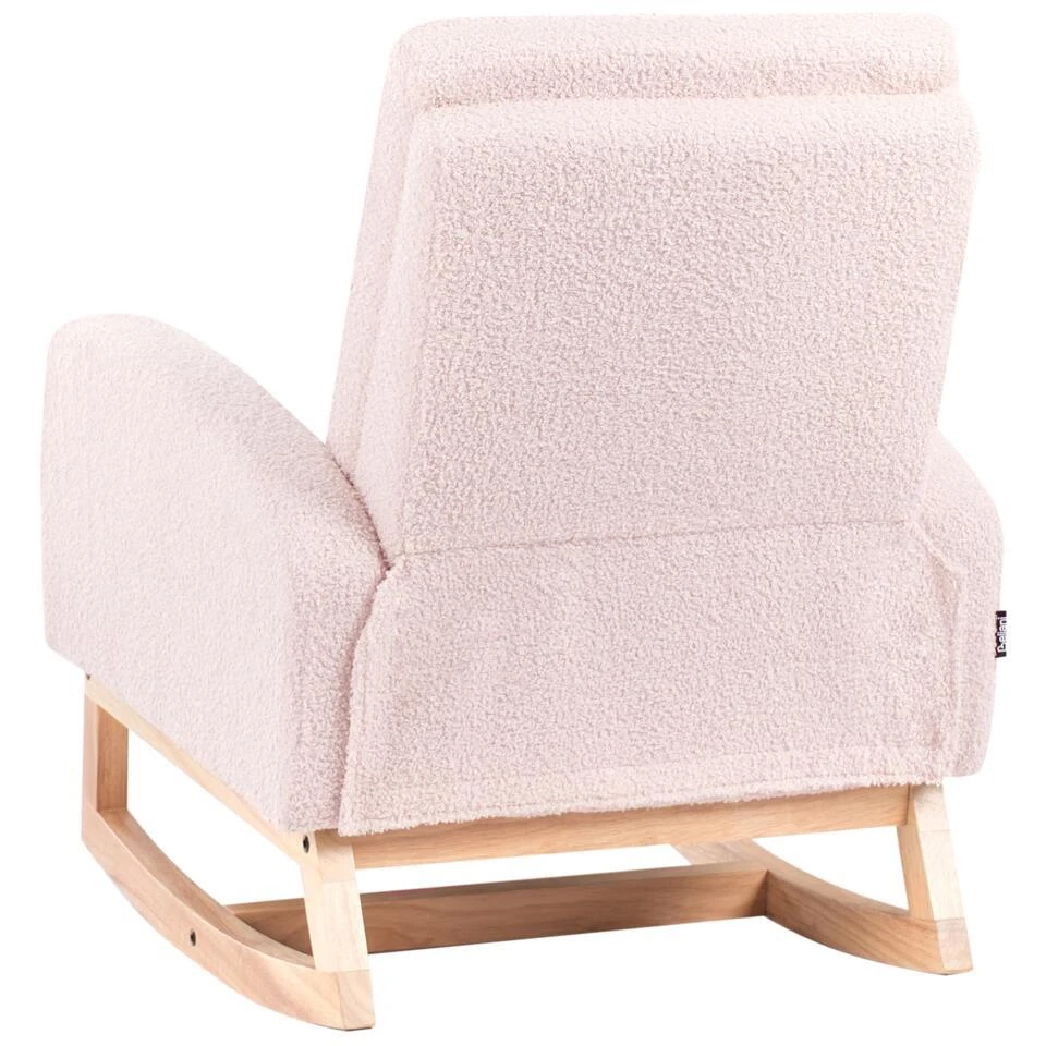 NORBY - Schommelstoel Voor Kinderen - Pastelroze - Bouclé 7 NORBY - Schommelstoel Voor Kinderen - Pastelroze - Bouclé - Afbeelding 7