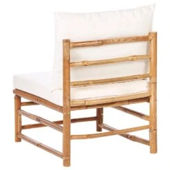 CERRETO - Loungeset 6-zits Hoekbank - Wit - Bamboehout -VIDAXL Winkel a7d4198a11f240bbb92a275cdc7dec42