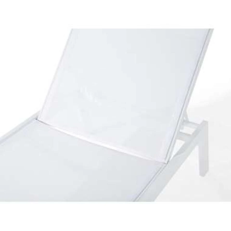 Beliani Tuinligstoel CATANIA - Wit Aluminium, Textiel 4 Beliani Tuinligstoel CATANIA - Wit Aluminium, Textiel - Afbeelding 4