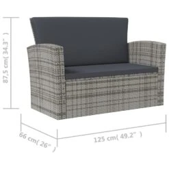 VidaXL - Loungeset - Grijs - Poly Rattan - 8 Stuks - Met Kussens -VIDAXL Winkel a821ba0b707847138bfc41ba916fb7b4