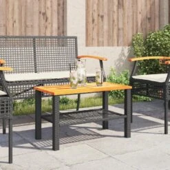 VidaXL - Loungetafel - Weerbestendig - Zwart - Poly Rattan En Hout - 70x38x42 Cm 11 VidaXL - Loungetafel - Weerbestendig - Zwart - Poly Rattan En Hout - 70x38x42 Cm -VIDAXL Winkel a8351830d684457e85ef3f11d9d9522d