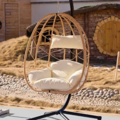 Hangstoel Van Bruin Rotan En Metaal -VIDAXL Winkel a924255418884ac1a253b91226532738