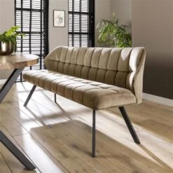 Eetkamerbank Champagne Velvet - Metalen Onderstel -VIDAXL Winkel a99e6ebd552a4149b135271ee7b939a0