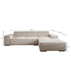 Meubella - Hoekbank Cardiff - Beige - Ribstof - Rechts -VIDAXL Winkel aa13de2d6bbb4c01bb8c472acb41d88b