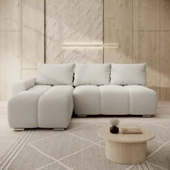 Meubella - Broome - Hoekbank 3-zits - Grijs Teddystof - Links -VIDAXL Winkel aa6e85aad3b14ba48581e6639c071567