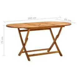 VidaXL - Tuintafel Inklapbaar - Bruin - Massief Acaciahout - 160 X 85 X 75 Cm -VIDAXL Winkel abcc2580c9e64012b4a367e259865b66
