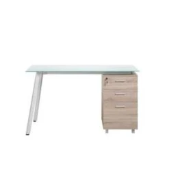 Beliani Bureau MONTEVIDEO - Wit Mdf, Acrylglas -VIDAXL Winkel ac821a67347d45e0950003c55bdc9f7e
