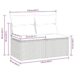 VidaXL Loungebank 2 Zits Met Crème Kussens Poly Rattan - Zwart 110x62x69 Cm 13 VidaXL Loungebank 2 Zits Met Crème Kussens Poly Rattan - Zwart 110x62x69 Cm -VIDAXL Winkel adb0e7d514404297adafa284de52c7e5