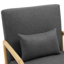 CLP Fauteuil Hibbing Natura Frame - Hout - Donkergrijs -VIDAXL Winkel aed820fdbf864589a51d7ada58b6e44c