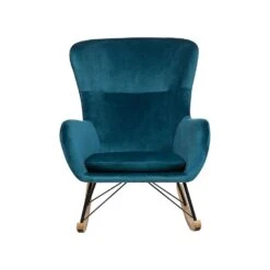 Beliani Schommelstoel ELLAN - Blauw Fluweel -VIDAXL Winkel af000819e85548119cc015a01aa9732e