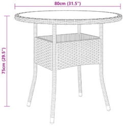 VidaXL Tuintafel Ø80x75 Cm Gehard Glas En Poly Rattan Zwart -VIDAXL Winkel af1723e2d4584e2c87dce193ec5d81e6