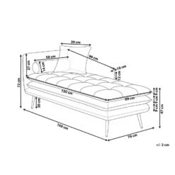 GONESSE - Chaise Longue - Bruin - Linkerzijde - Polyester -VIDAXL Winkel afec12dbfd334b939cc1c946d4b3e211