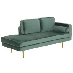 MIRAMAS - Chaise Longue - Groen - Rechterzijde - Fluweel -VIDAXL Winkel b066ffb42d004f48b6cfd81dad733cc3