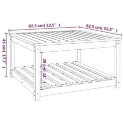 VidaXL - Tuintafel Met Opbergruimte - Grijs - Grenenhout - 82,5x82,5x45 Cm -VIDAXL Winkel b08d71059bc24b538d49ab6b6b994e15