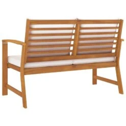VidaXL - Tuinbank - Crème - Acaciahout - 120 Cm - Met Kussen -VIDAXL Winkel b0aa98d76c0c4c718e6110f90c81e7cb