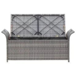 VidaXL Opbergbankje Met Kussen 138 Cm Poly Rattan Grijs -VIDAXL Winkel b0e205c0319e463bb35eb57da5ad2678