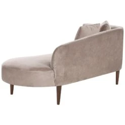 CHAUMONT - Chaise Longue - Taupe - Linkerzijde - Fluweel -VIDAXL Winkel b189aeb616754325bcb5f2db3162672d