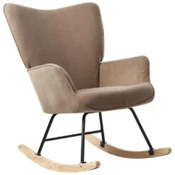 ARSET - Schommelstoel - Taupe - Bouclé -VIDAXL Winkel b1c6400248164fb79832b0c9f216d086