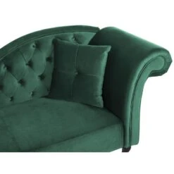 LATTES - Chaise Longue - Groen - Rechterzijde - Fluweel -VIDAXL Winkel b1f806b98d1241a4adaf48531f3d2b1d