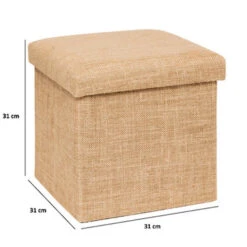 5Five Poef/hocker - Opbergbox - Beige - PU/MDF - 31 X 31 Cm -VIDAXL Winkel b26ab676c67148d89ad6ff38d3d9df35