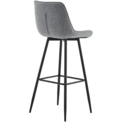 CLP Barkruk Dartford Mat Zwart Frame - Stof - Grijs -VIDAXL Winkel b26cfd049aa94dfd9714b72314b1aba1