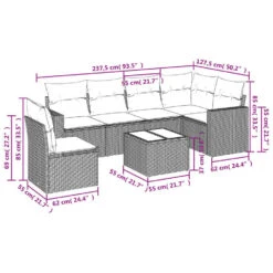 VidaXL - Loungeset - Zwart - Poly Rattan - 7 Stuks - Met Kussens -VIDAXL Winkel b423721c0a024cb4b58f73d865a1bda0